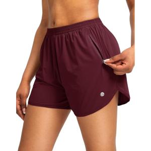 imageG Gradual Womens Running Shorts with Zipper Pockets Quick Dry Athletic Workout Gym 3quot Shorts for Women with Comfy LinerWine