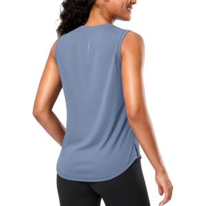imageG Gradual Womens Sleeveless Workout Tops Lightweight High Neck Tennis Yoga Shirts Running Athletic Tank Tops for WomenDusty Blue