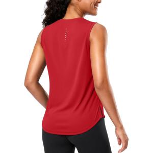 imageG Gradual Womens Sleeveless Workout Tops Lightweight High Neck Tennis Yoga Shirts Running Athletic Tank Tops for WomenRed