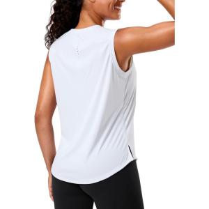 imageG Gradual Womens Sleeveless Workout Tops Lightweight High Neck Tennis Yoga Shirts Running Athletic Tank Tops for WomenWhite
