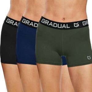 imageG Gradual Womens Spandex Compression Volleyball Shorts 3quot 7quot Workout Pro Shorts for Women3 PackblackNavy BlueOlive Green