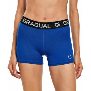 imageG Gradual Womens Spandex Compression Volleyball Shorts 3quot 7quot Workout Pro Shorts for WomenBlue
