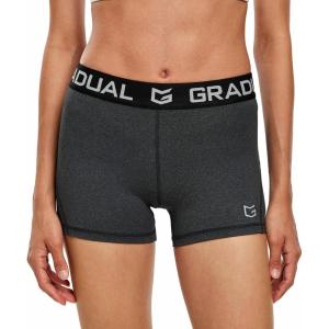 imageG Gradual Womens Spandex Compression Volleyball Shorts 3quot 7quot Workout Pro Shorts for WomenCharcoal