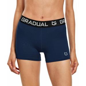 imageG Gradual Womens Spandex Compression Volleyball Shorts 3quot 7quot Workout Pro Shorts for WomenNavy Blue