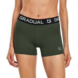 imageG Gradual Womens Spandex Compression Volleyball Shorts 3quot 7quot Workout Pro Shorts for WomenOlive Green
