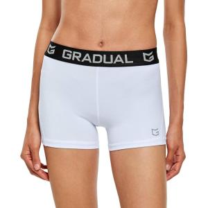 imageG Gradual Womens Spandex Compression Volleyball Shorts 3quot 7quot Workout Pro Shorts for WomenWhite