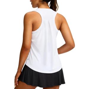 imageWomens Workout Tops Racerback Athletic Tank Tops Sleeveless Loose Fit Yoga Running Gym Shirts for WomenA White