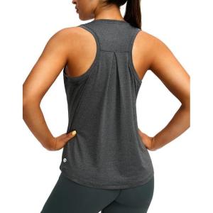 imageWomens Workout Tops Racerback Athletic Tank Tops Sleeveless Loose Fit Yoga Running Gym Shirts for WomenCharcoal