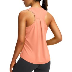 imageWomens Workout Tops Racerback Athletic Tank Tops Sleeveless Loose Fit Yoga Running Gym Shirts for WomenCoral
