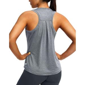 imageWomens Workout Tops Racerback Athletic Tank Tops Sleeveless Loose Fit Yoga Running Gym Shirts for WomenHeather Grey
