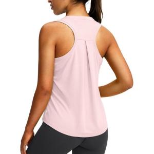 imageWomens Workout Tops Racerback Athletic Tank Tops Sleeveless Loose Fit Yoga Running Gym Shirts for WomenPink