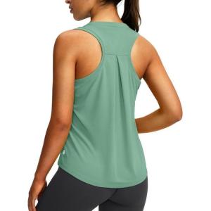 imageWomens Workout Tops Racerback Athletic Tank Tops Sleeveless Loose Fit Yoga Running Gym Shirts for WomenSage