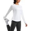 imageG Gradual Long Sleeve Workout Tops for Women Quick Dry Lightweight Running Athletic Shirts with Zip Pocket Moisture WickingA White