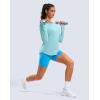 imageG Gradual Long Sleeve Workout Tops for Women Quick Dry Lightweight Running Athletic Shirts with Zip Pocket Moisture WickingAqua