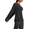 imageG Gradual Long Sleeve Workout Tops for Women Quick Dry Lightweight Running Athletic Shirts with Zip Pocket Moisture WickingBlack
