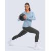 imageG Gradual Long Sleeve Workout Tops for Women Quick Dry Lightweight Running Athletic Shirts with Zip Pocket Moisture WickingDusty Blue