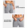 imageG Gradual Mens Fleece Joggers with Zipper Pockets Winter Warm Pants Water Resistant Athletic Workout Gym Sweatpants for MenHeather Medium Grey