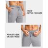 imageG Gradual Mens Fleece Joggers with Zipper Pockets Winter Warm Pants Water Resistant Athletic Workout Gym Sweatpants for MenLight Grey
