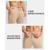 imageG Gradual Mens Fleece Joggers with Zipper Pockets Winter Warm Pants Water Resistant Athletic Workout Gym Sweatpants for MenLight Khaki