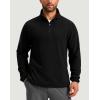 imageG Gradual Mens Quarter Zip Pullover Fleece with 2 Zipper Pockets Long Sleeve Golf Shirt Winter Athletic Sweater LightweightBlack
