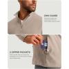 imageG Gradual Mens Quarter Zip Pullover Fleece with 2 Zipper Pockets Long Sleeve Golf Shirt Winter Athletic Sweater LightweightHeather Khaki