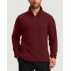 imageG Gradual Mens Quarter Zip Pullover Fleece with 2 Zipper Pockets Long Sleeve Golf Shirt Winter Athletic Sweater LightweightWine