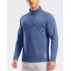 imageG Gradual Mens Running Shirts Long Sleeve Athletic Shirt Lightweight Quick Dry Quarter Zip Pullover for Men Workout Gym GolfBlue Heather