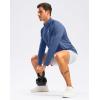 imageG Gradual Mens Running Shirts Long Sleeve Athletic Shirt Lightweight Quick Dry Quarter Zip Pullover for Men Workout Gym GolfBlue Heather