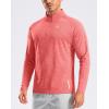 imageG Gradual Mens Running Shirts Long Sleeve Athletic Shirt Lightweight Quick Dry Quarter Zip Pullover for Men Workout Gym GolfCoral Pink Heather