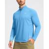 imageG Gradual Mens Running Shirts Long Sleeve Athletic Shirt Lightweight Quick Dry Quarter Zip Pullover for Men Workout Gym GolfLight Blue
