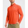 imageG Gradual Mens Running Shirts Long Sleeve Athletic Shirt Lightweight Quick Dry Quarter Zip Pullover for Men Workout Gym GolfOrange