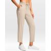 imageG Gradual Petite Pants for Women 24quot26quot Ankle Pants 2 Pockets Stretchy 78 Sweatpants for Golf Travel Athletic CasualDusty White