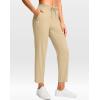 imageG Gradual Petite Pants for Women 24quot26quot Ankle Pants 2 Pockets Stretchy 78 Sweatpants for Golf Travel Athletic CasualKhaki