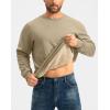 imageG Gradual Sherpa Lined Sweatshirts for Men Fleece Crewneck Sweatshirt Pullover Warm Shirts for WinterKhaki
