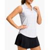 imageG Gradual Sleeveless Golf Shirts for Women Collared V Neck Tennis Tank Top Cooling Polo UPF 50 Quick Dry LightweightBlack Dot