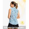 imageG Gradual Sleeveless Golf Shirts for Women Collared V Neck Tennis Tank Top Cooling Polo UPF 50 Quick Dry LightweightBlue Leaves