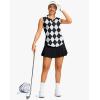 imageG Gradual Sleeveless Golf Shirts for Women Collared V Neck Tennis Tank Top Cooling Polo UPF 50 Quick Dry LightweightGrey Argyle