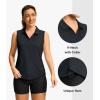 imageG Gradual Sleeveless Golf Shirts for Women Collared V Neck Tennis Tank Top Cooling Polo UPF 50 Quick Dry LightweightHeather Carbon