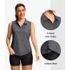 imageG Gradual Sleeveless Golf Shirts for Women Collared V Neck Tennis Tank Top Cooling Polo UPF 50 Quick Dry LightweightHeather Charcoal Grey