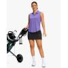 imageG Gradual Sleeveless Golf Shirts for Women Collared V Neck Tennis Tank Top Cooling Polo UPF 50 Quick Dry LightweightHeather Dark Purple