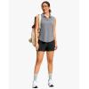 imageG Gradual Sleeveless Golf Shirts for Women Collared V Neck Tennis Tank Top Cooling Polo UPF 50 Quick Dry LightweightHeather Grey