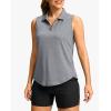 imageG Gradual Sleeveless Golf Shirts for Women Collared V Neck Tennis Tank Top Cooling Polo UPF 50 Quick Dry LightweightHeather Grey