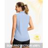 imageG Gradual Sleeveless Golf Shirts for Women Collared V Neck Tennis Tank Top Cooling Polo UPF 50 Quick Dry LightweightHeather Grey Blue
