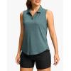 imageG Gradual Sleeveless Golf Shirts for Women Collared V Neck Tennis Tank Top Cooling Polo UPF 50 Quick Dry LightweightHeather Grey Sage