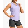 imageG Gradual Sleeveless Golf Shirts for Women Collared V Neck Tennis Tank Top Cooling Polo UPF 50 Quick Dry LightweightHeather Light Purple