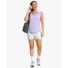 imageG Gradual Sleeveless Golf Shirts for Women Collared V Neck Tennis Tank Top Cooling Polo UPF 50 Quick Dry LightweightHeather Light Purple