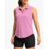 imageG Gradual Sleeveless Golf Shirts for Women Collared V Neck Tennis Tank Top Cooling Polo UPF 50 Quick Dry LightweightHeather Light Rose