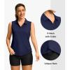 imageG Gradual Sleeveless Golf Shirts for Women Collared V Neck Tennis Tank Top Cooling Polo UPF 50 Quick Dry LightweightHeather Navy