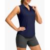 imageG Gradual Sleeveless Golf Shirts for Women Collared V Neck Tennis Tank Top Cooling Polo UPF 50 Quick Dry LightweightHeather Navy