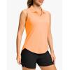 imageG Gradual Sleeveless Golf Shirts for Women Collared V Neck Tennis Tank Top Cooling Polo UPF 50 Quick Dry LightweightHeather Orange